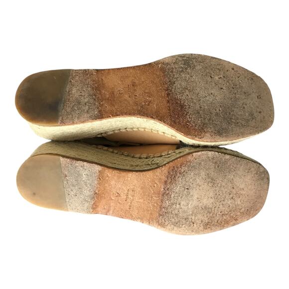 Rag & Bone Sayre II Espadrille Wedge Sandal Women Sz 40 Beige Leather 2.25" Heel - Picture 9 of 9